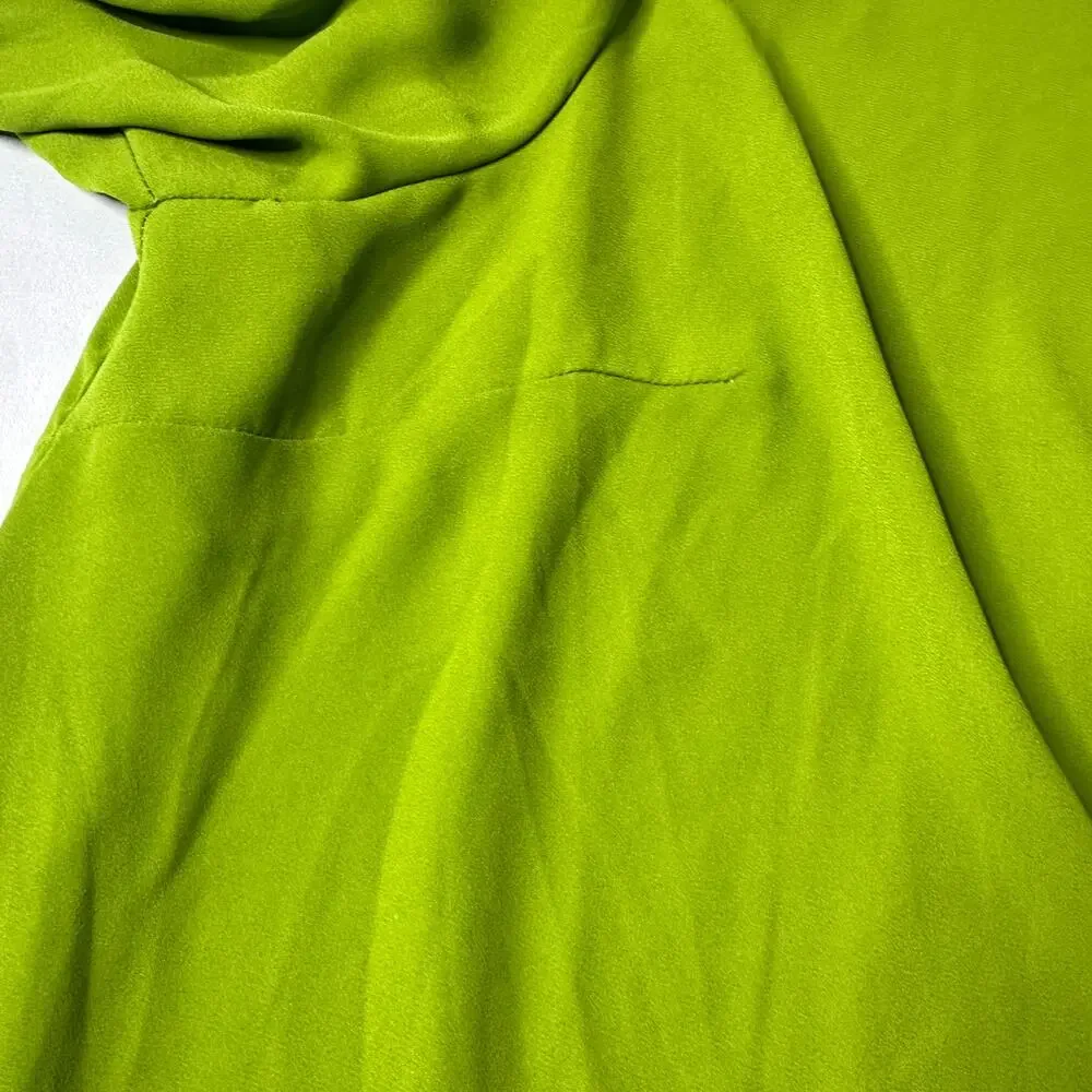 Carmen Marc Valvo Woman Green Blouse 3X Minimalist Zip Front Top - Picture 10 of 13